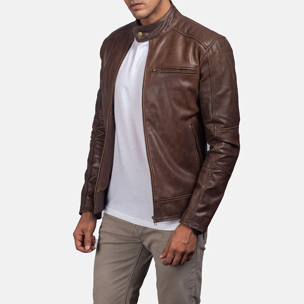 Brown Biker Style Jacket - Image 3