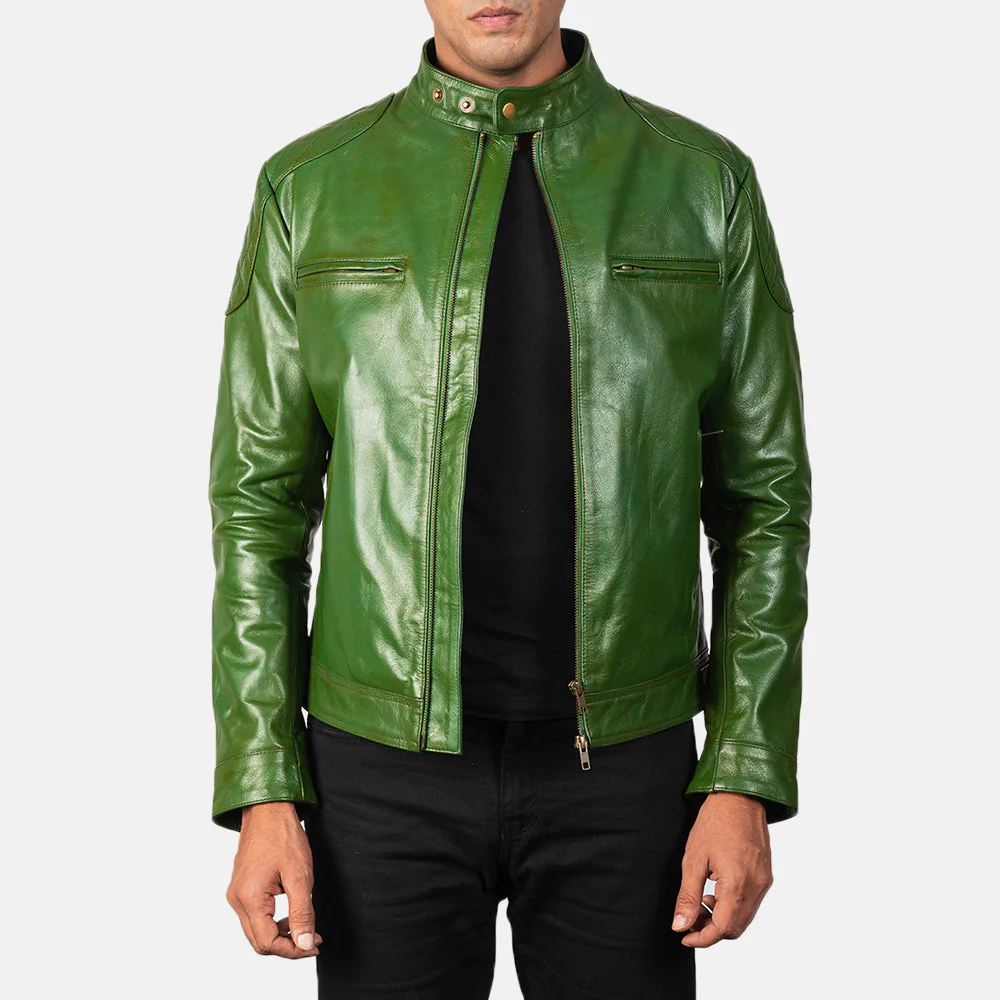 Green Biker Style Jacket