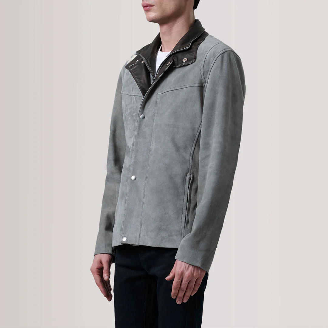 Grey Minimal Style Jacket - Image 3