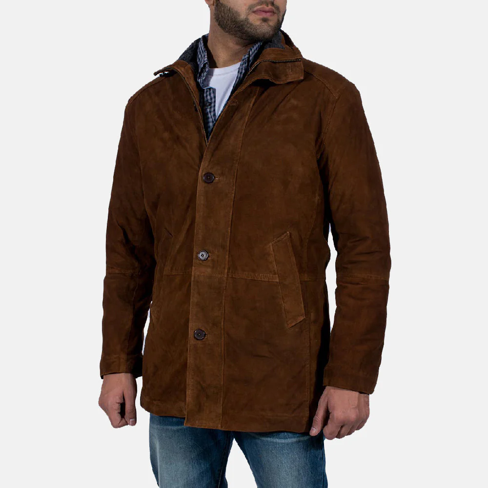 Brown Long Coat Style Jacket - Image 4