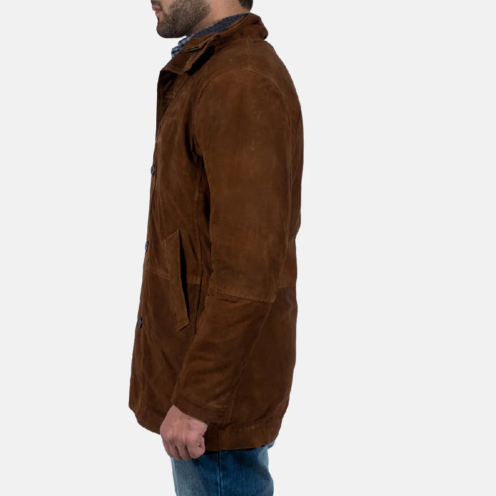 Brown Long Coat Style Jacket - Image 3